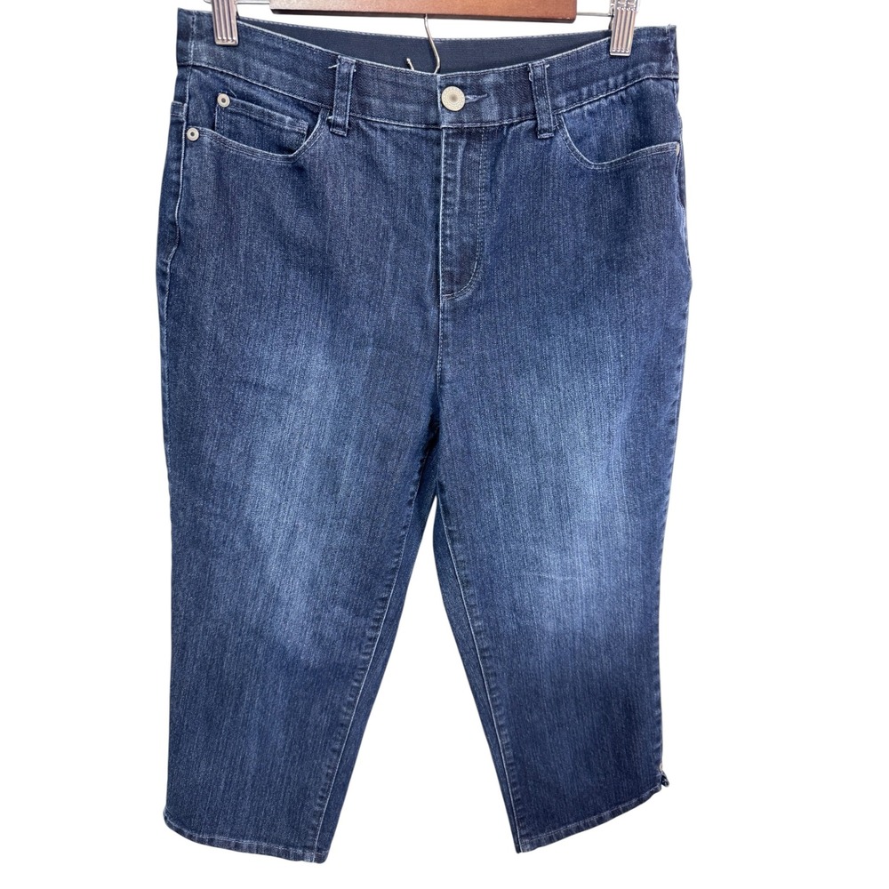 Christopher & Banks 6 Blue Capri Jeans Women's High Rise Stretch Denim